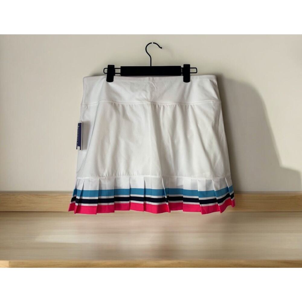 Addison Bay Court Skort Tennis/Pickle Ball Women XL White, Teal/Navy/Pink trim - Picture 2 of 8